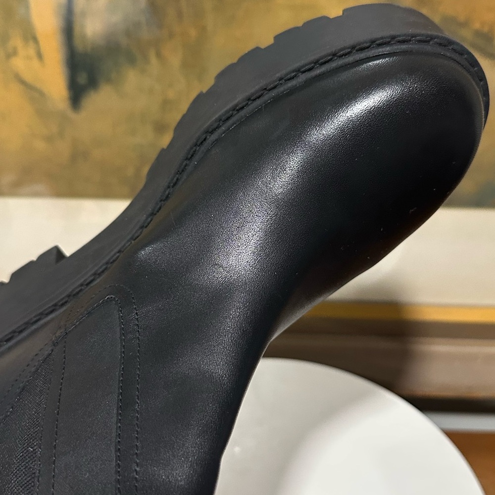 🌸MARC FISHER🌸 Dacilla Buckle Leather  Slip On Black Combat Boot Size: 8.5 - Picture 14 of 16